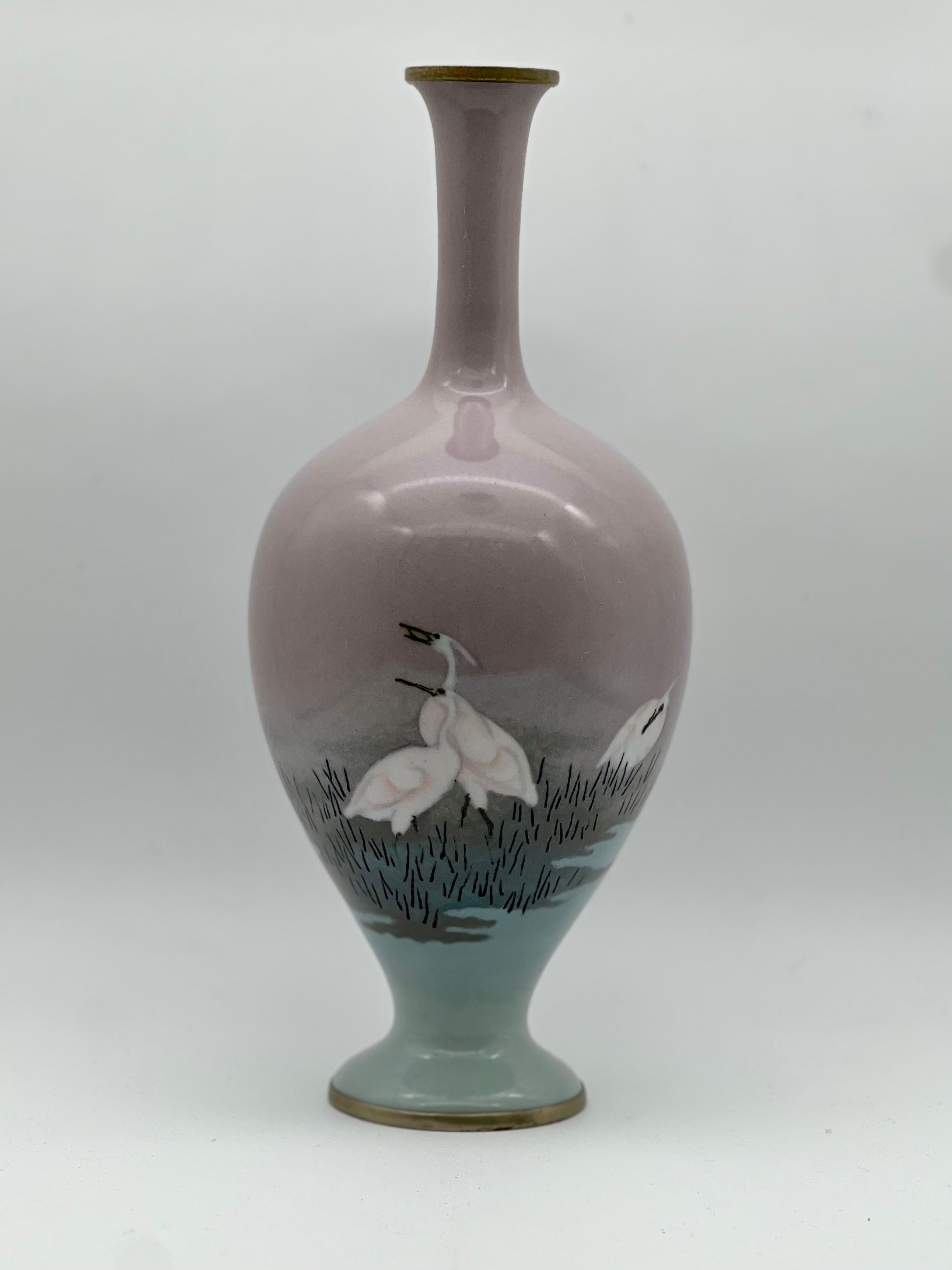Fine Japanese Cloisonné-enamel and Musen Vase Attributed to Namikawa Sosuke For Sale 11