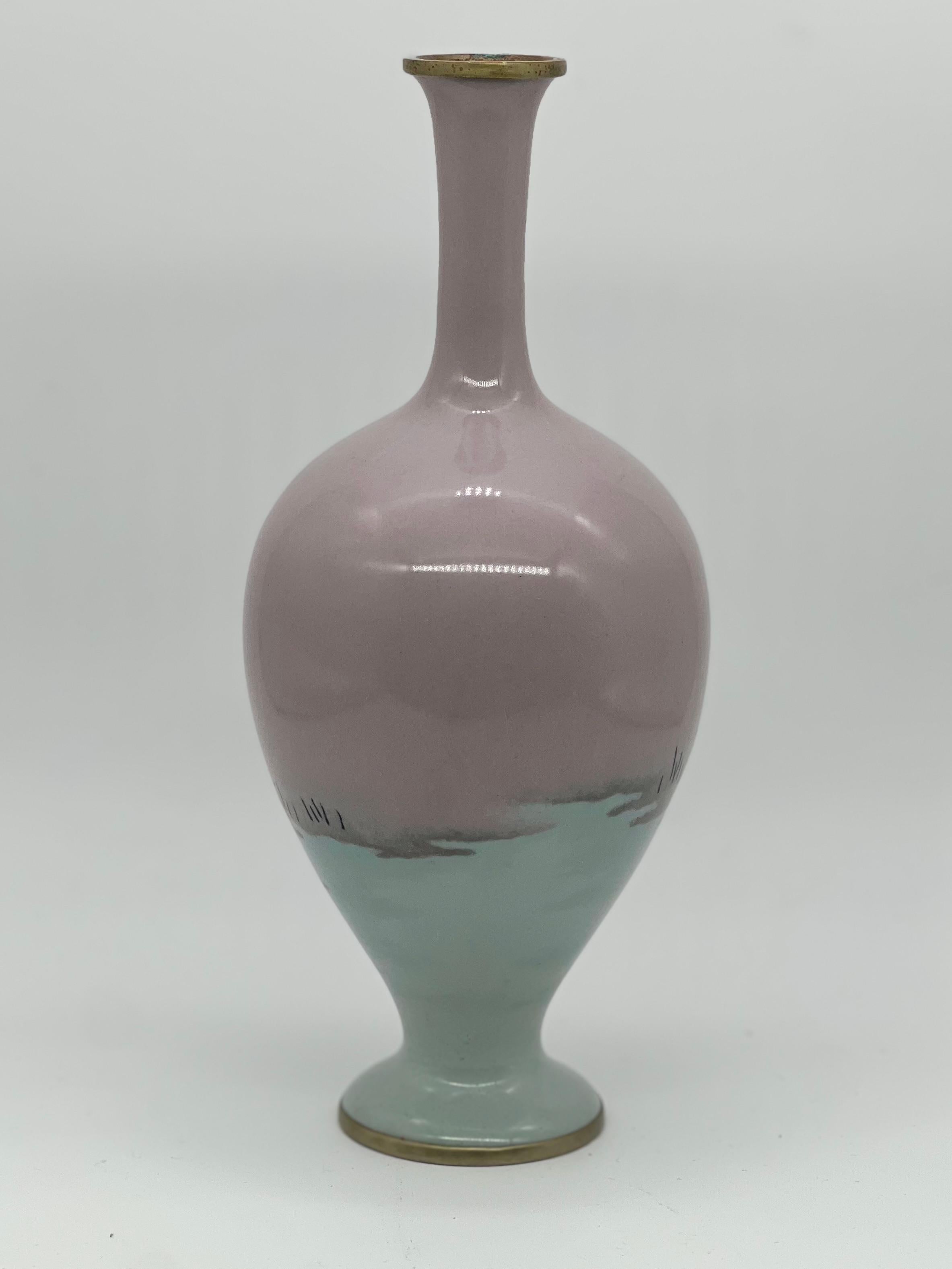 19th Century Fine Japanese Cloisonné-enamel and Musen Vase Attributed to Namikawa Sosuke For Sale
