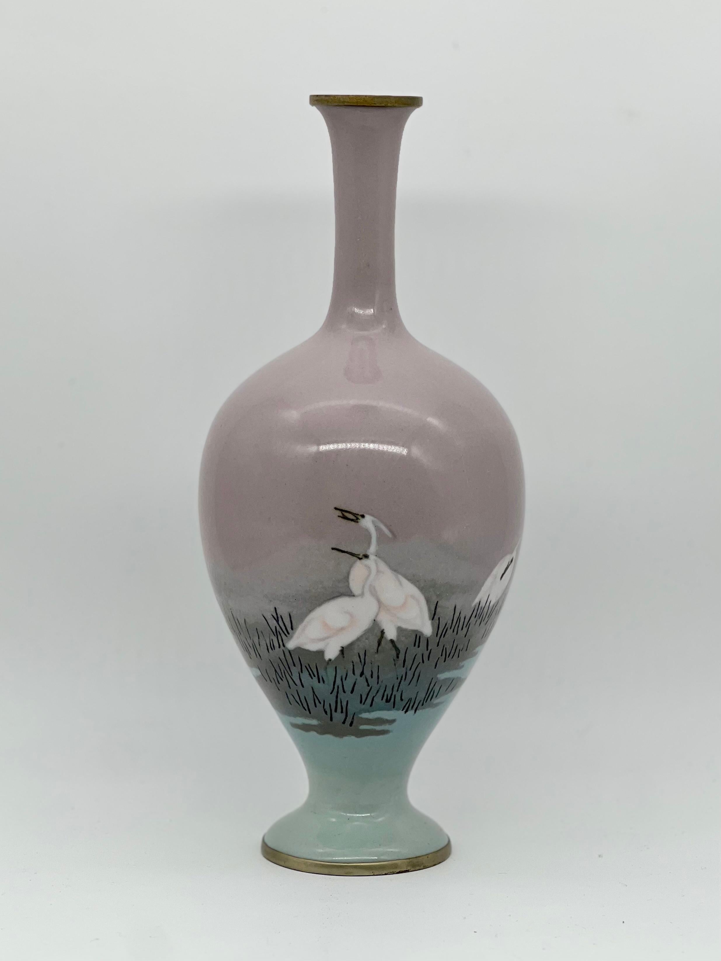 Feine japanische Vase aus Cloisonné-Email und Musen, zugeschrieben Namikawa Sosuke im Angebot 1