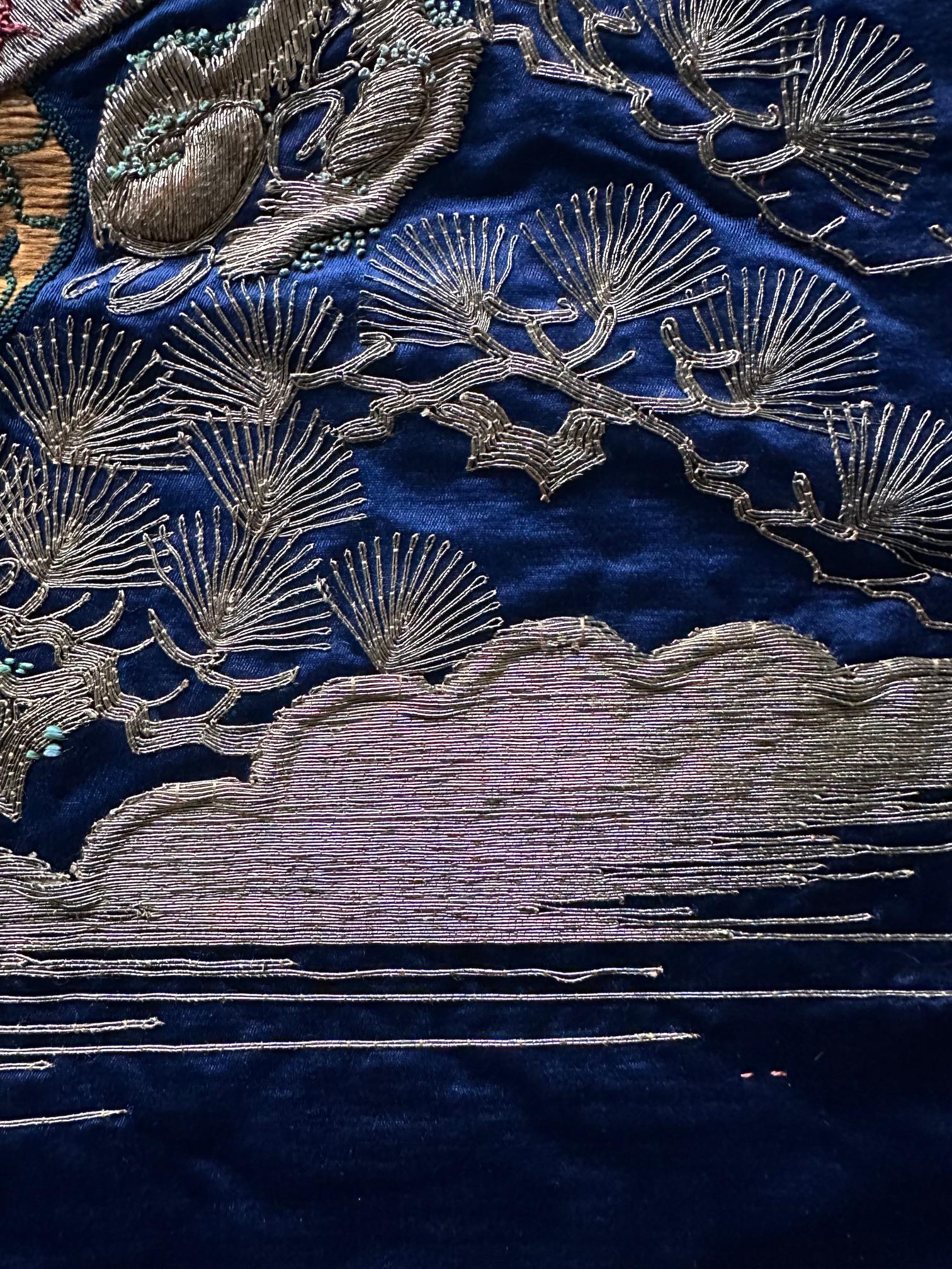 Fine Japanese Embroidery Silk Fukusa Kabuki Story Meiji Period For Sale 10