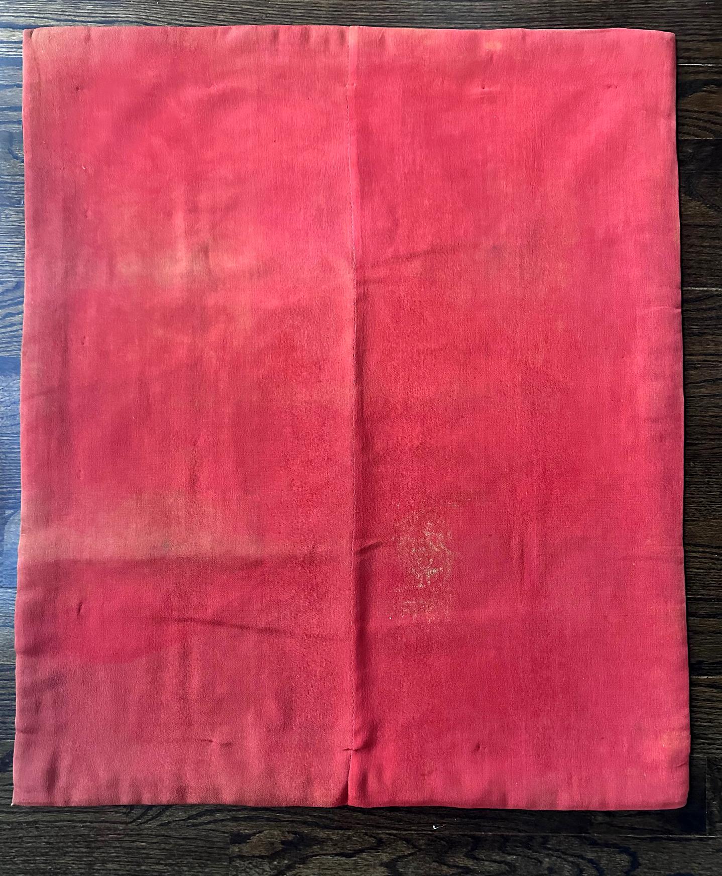 Embroidered Fine Japanese Embroidery Silk Fukusa Kabuki Story Meiji Period For Sale