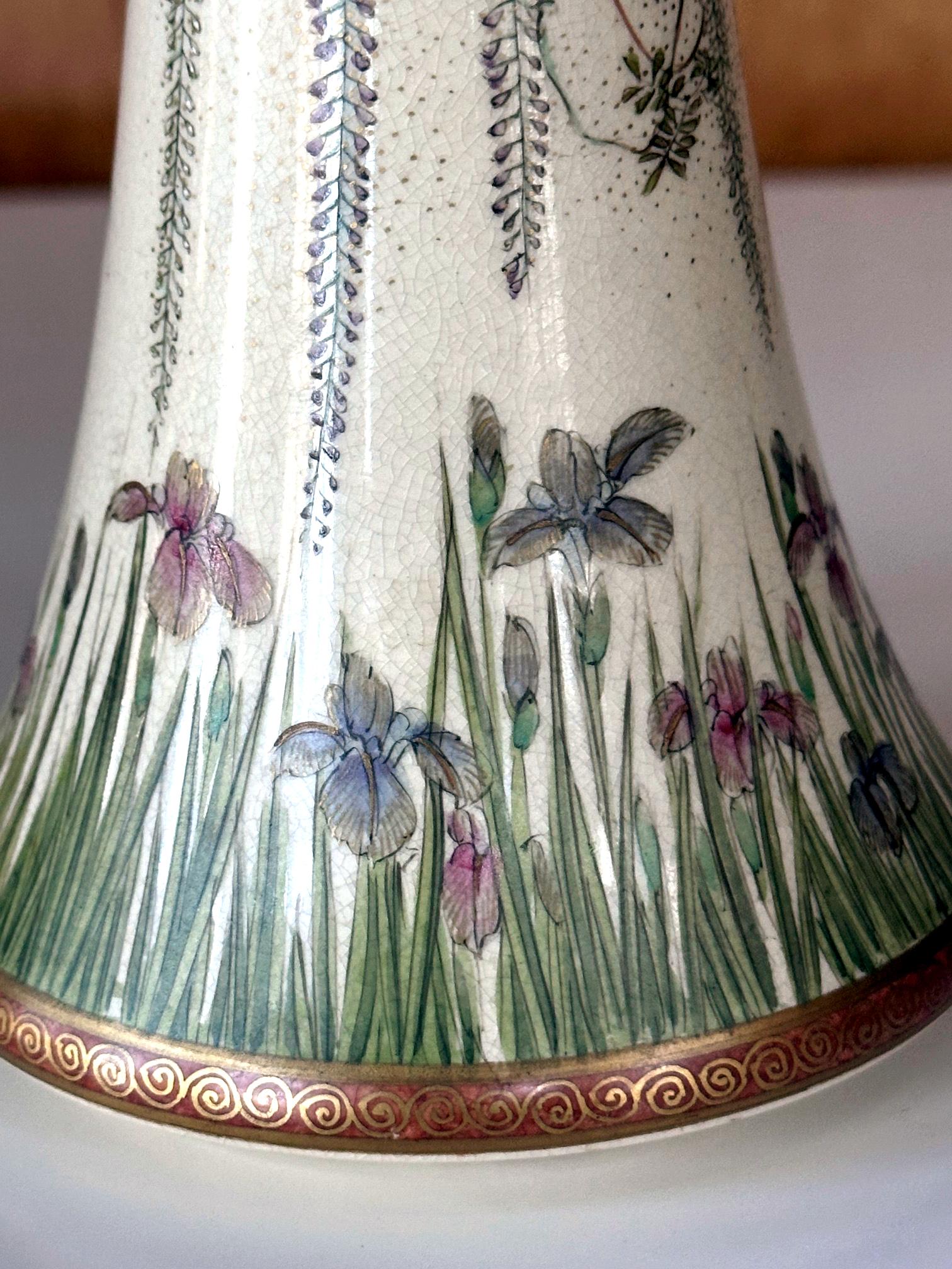 Feine japanische emaillierte Satsuma-Vase von Kinkozan aus der Meiji-Periode im Angebot 2