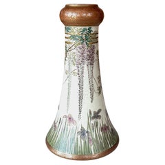 Fine Japanese Enameled Satsuma Vase by Kinkozan Meiji Period