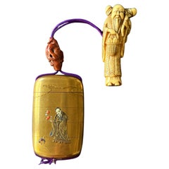 Fine Japanese Inro with Maki-e and Inlay by Shokasai and Shibayama