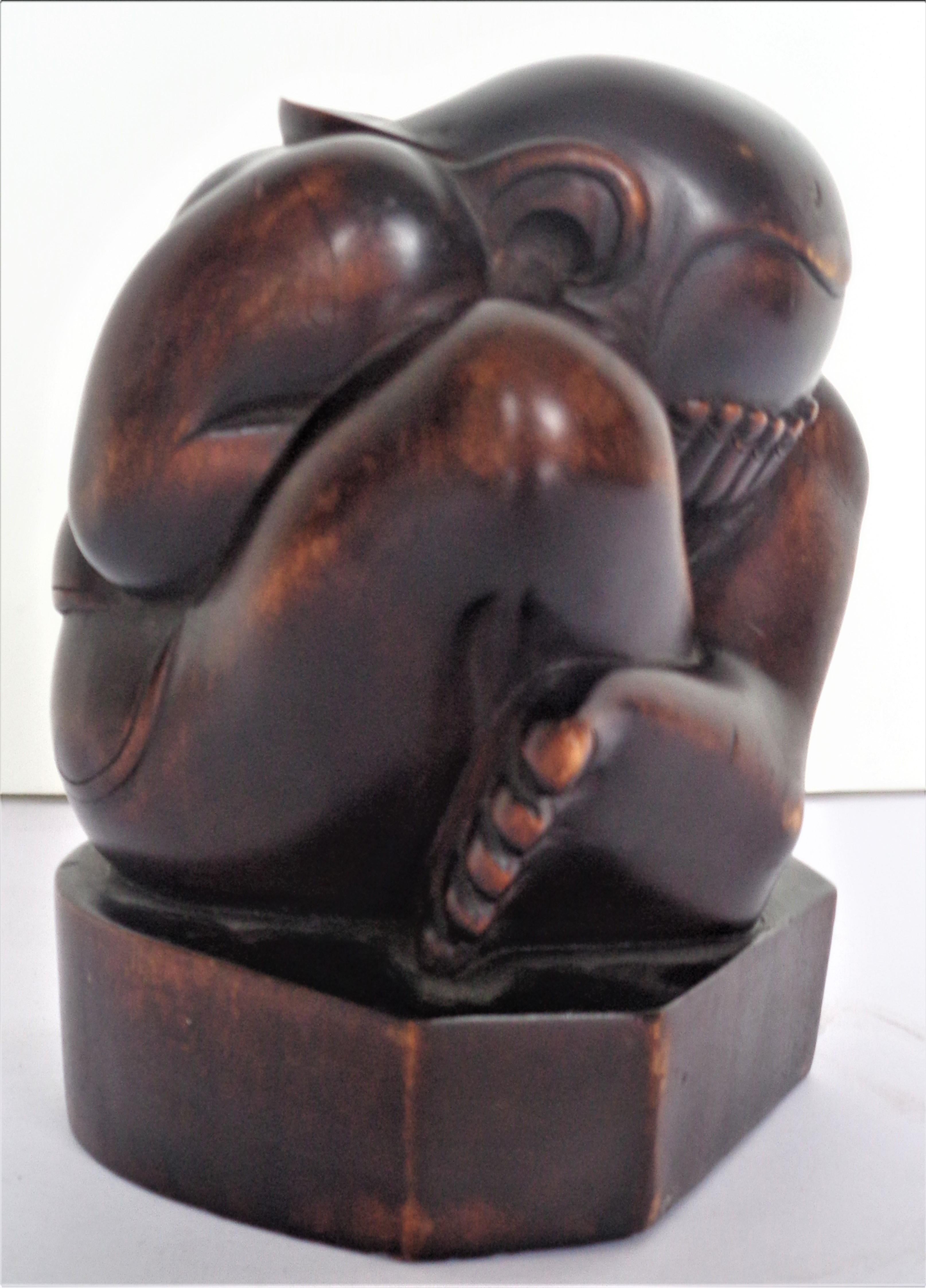  Japanese Wood Carving Sumo Wrestler, 1930-1940 6