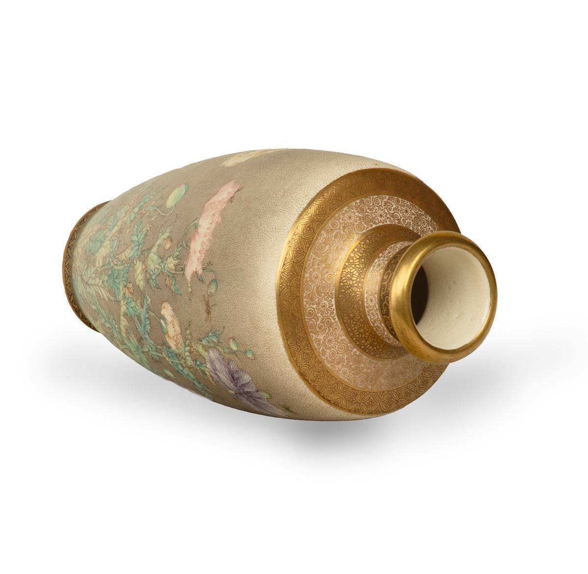 Feine japanische Satsuma-Keramikvase von Kinkozan im Zustand „Gut“ im Angebot in Christchurch, GB