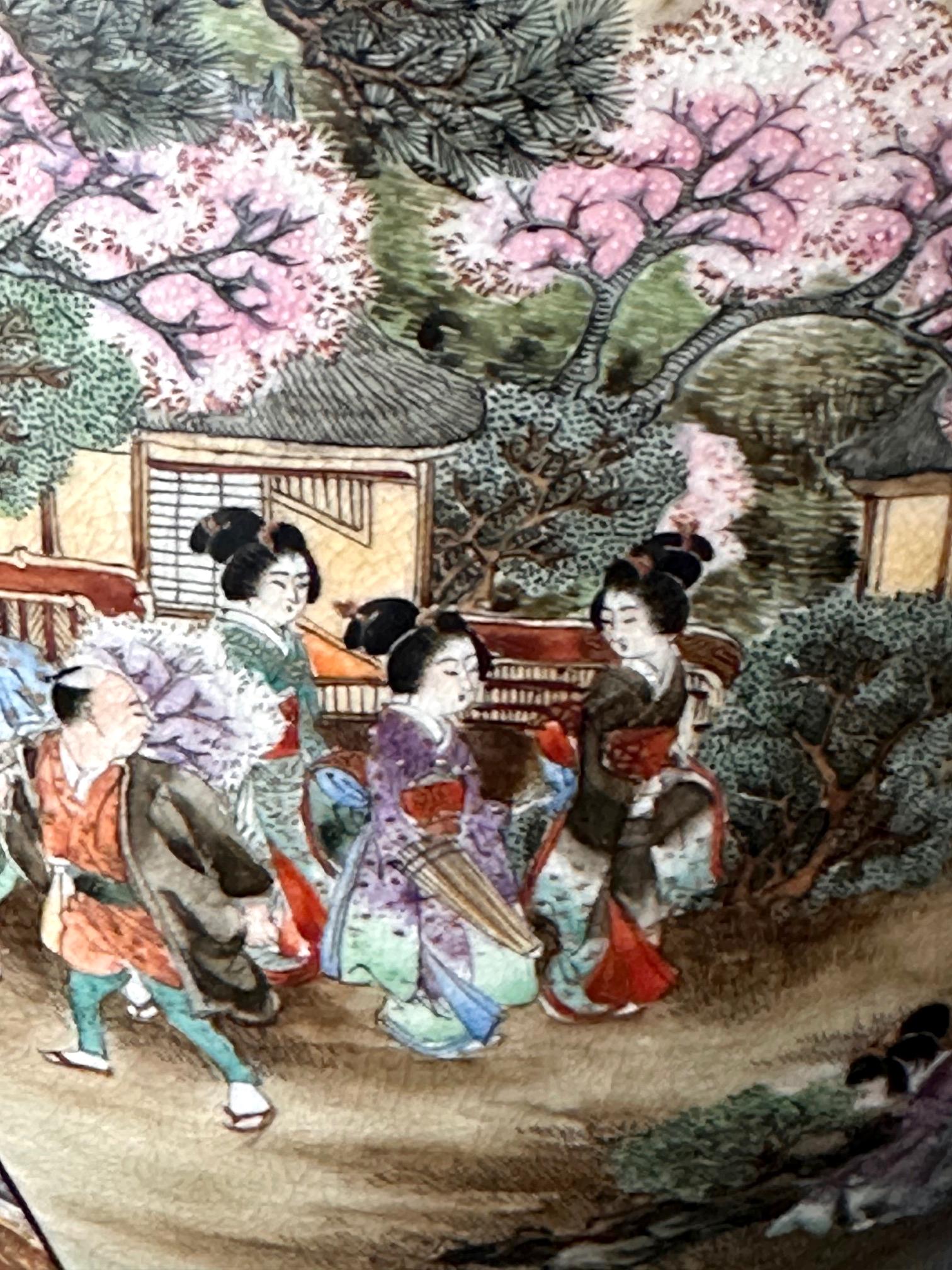 Fine Japanese Satsuma Vase by Ryozan Okamoto for Yasuda Company Meiji Period For Sale 11