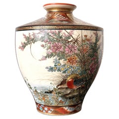 Fine Japanese Satsuma Vase by Ryozan Okamoto for Yasuda Company Meiji Period