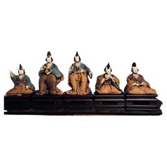 Fine Japanese set of 5 Court Musicians Ningyo