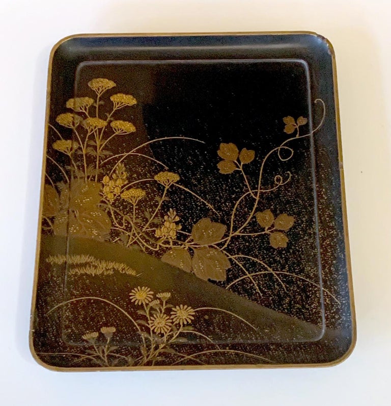 Fine Japanese Set of Lacquer MakiE Box and Tray Meiji Period at 1stDibs