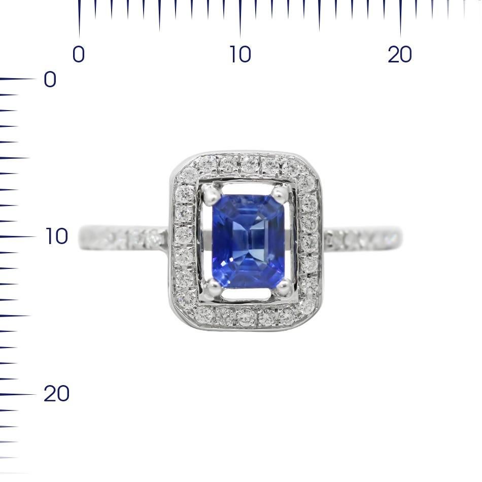 Women's Fine Jewellery Blue Sapphire Diamond White Gold Drop Link Necklace For Sale