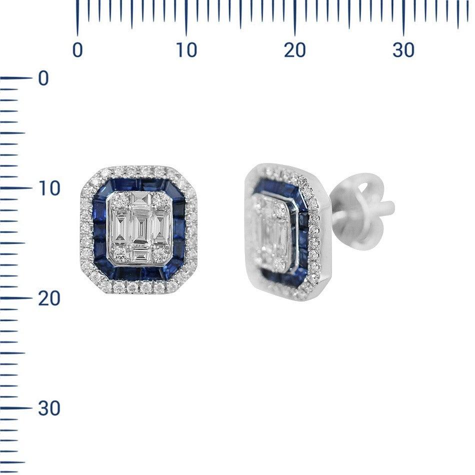 For Sale:  Fine Jewellery Blue Sapphire Diamond White Gold Ring 4
