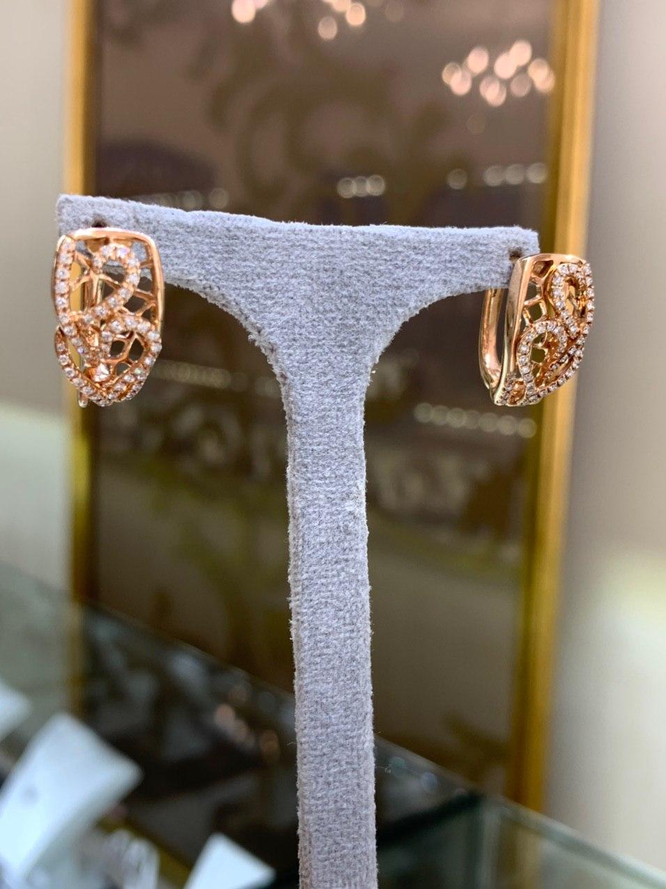 Fine Jewellery Diamond Yellow Gold Earrings For Sale 1