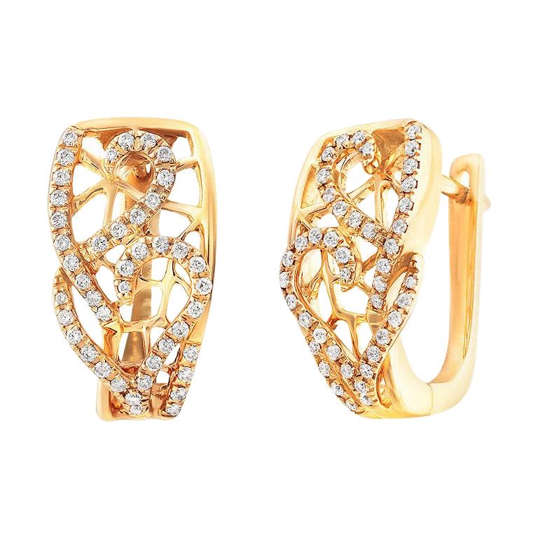 Fine Jewellery Diamond Yellow Gold Earrings For Sale