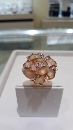 Fine Jewellery Rock Crystal Diamond Yellow Gold 18 Karat Ring