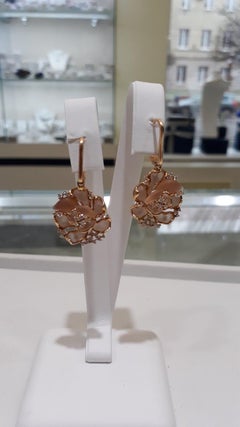 Fine Jewellery Rock Crystal Diamond Yellow Gold 18 Karat Earrings