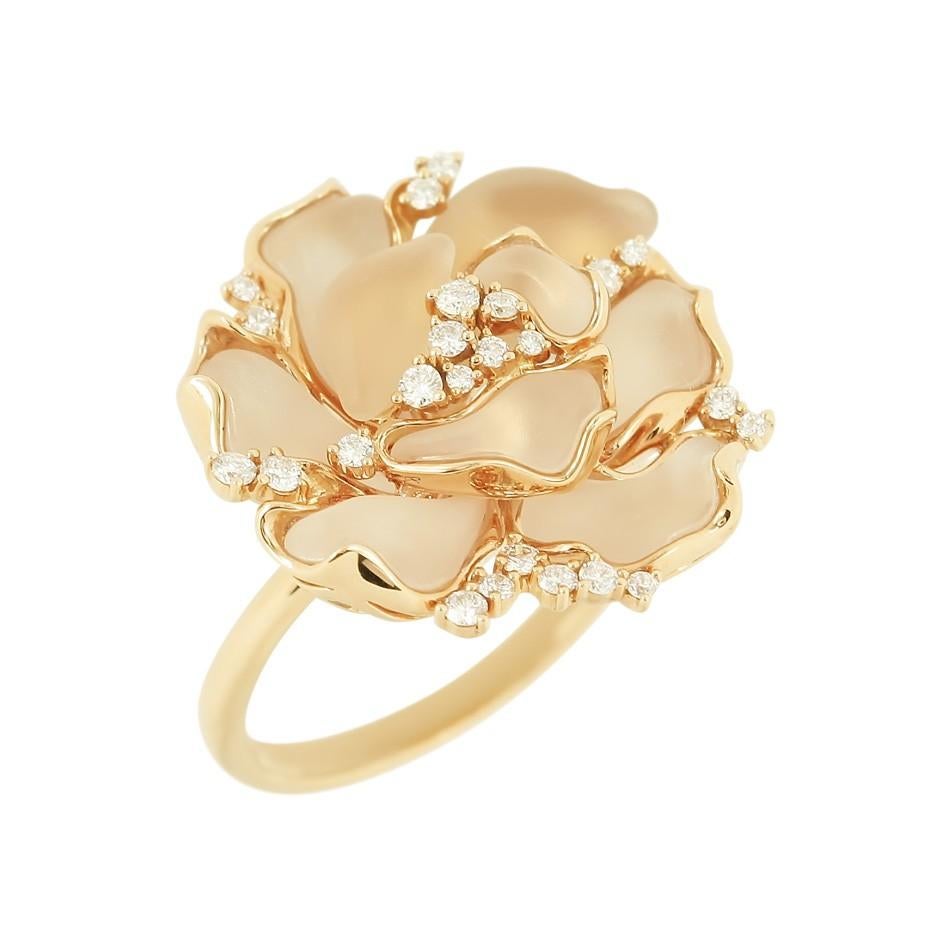 Women's Fine Jewellery Rock Crystal Diamond Yellow Gold 18 Karat Earrings For Sale
