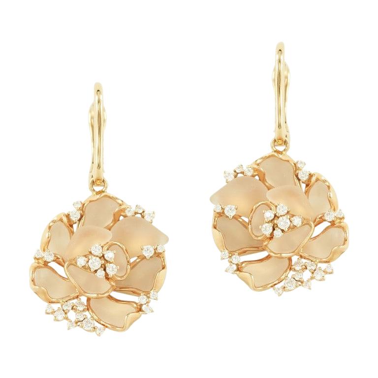 Queen 18K Gold Rock Crystal Earrings