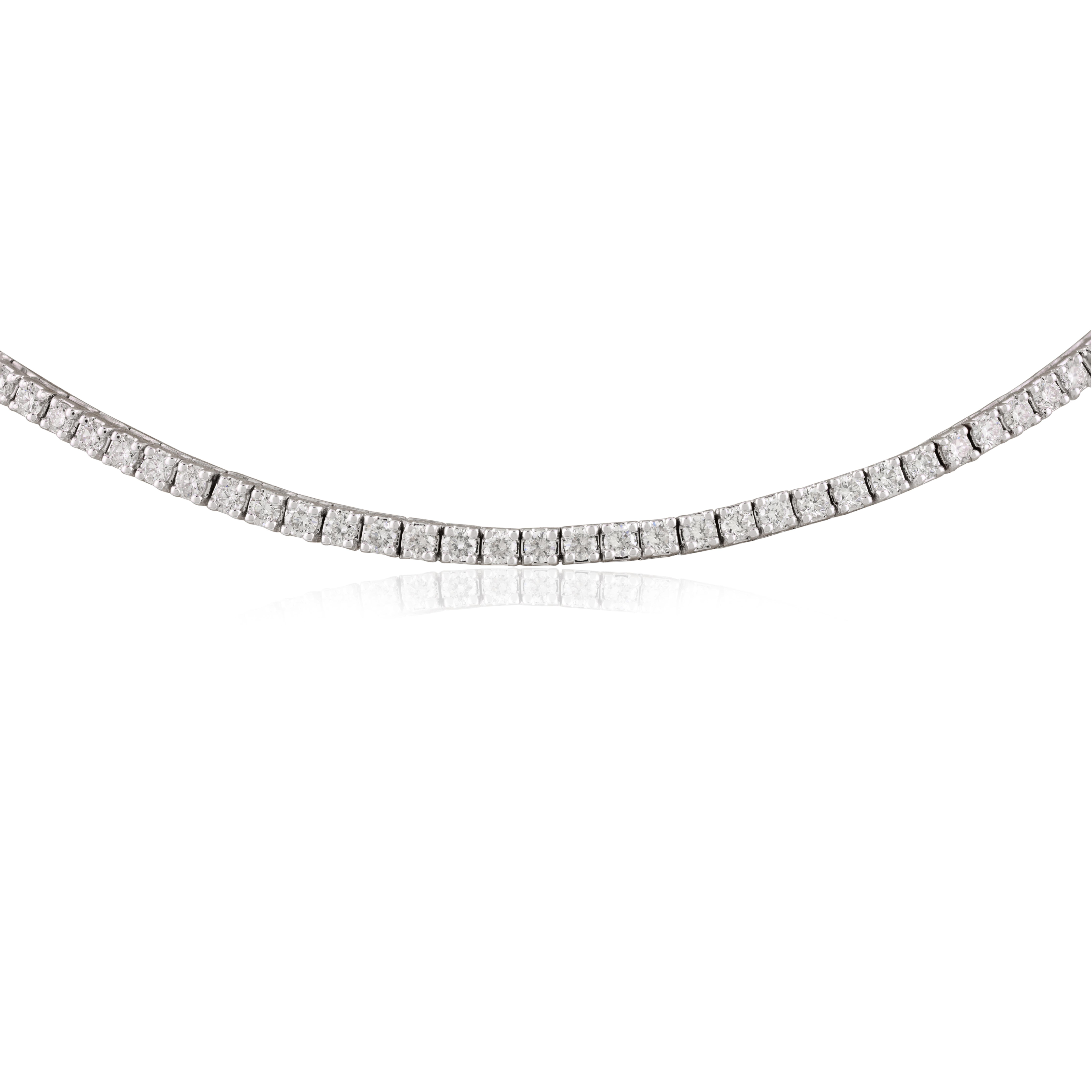 Fine Jewelry 6,4 Karat Diamant-Tennis-Halskette für Grandma aus 18 Karat Weißgold mit Diamanten (Moderne) im Angebot