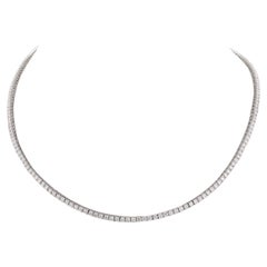 Collier tennis pour grand-mère en or blanc 18 carats avec diamants de 6,4 carats