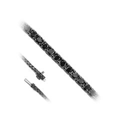 Fine Jewelry Black Diamond White Gold Tennis Bracelet