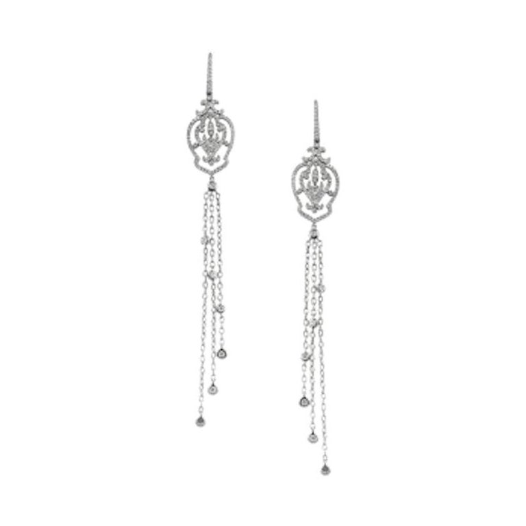 Fine Jewelry Diamond White Gold Drop Earrings For Sale at 1stDibs white gold earrings, white