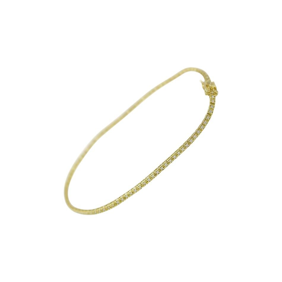 Fine Jewelry Diamond Yellow Gold Tennis Bracelet For Sale