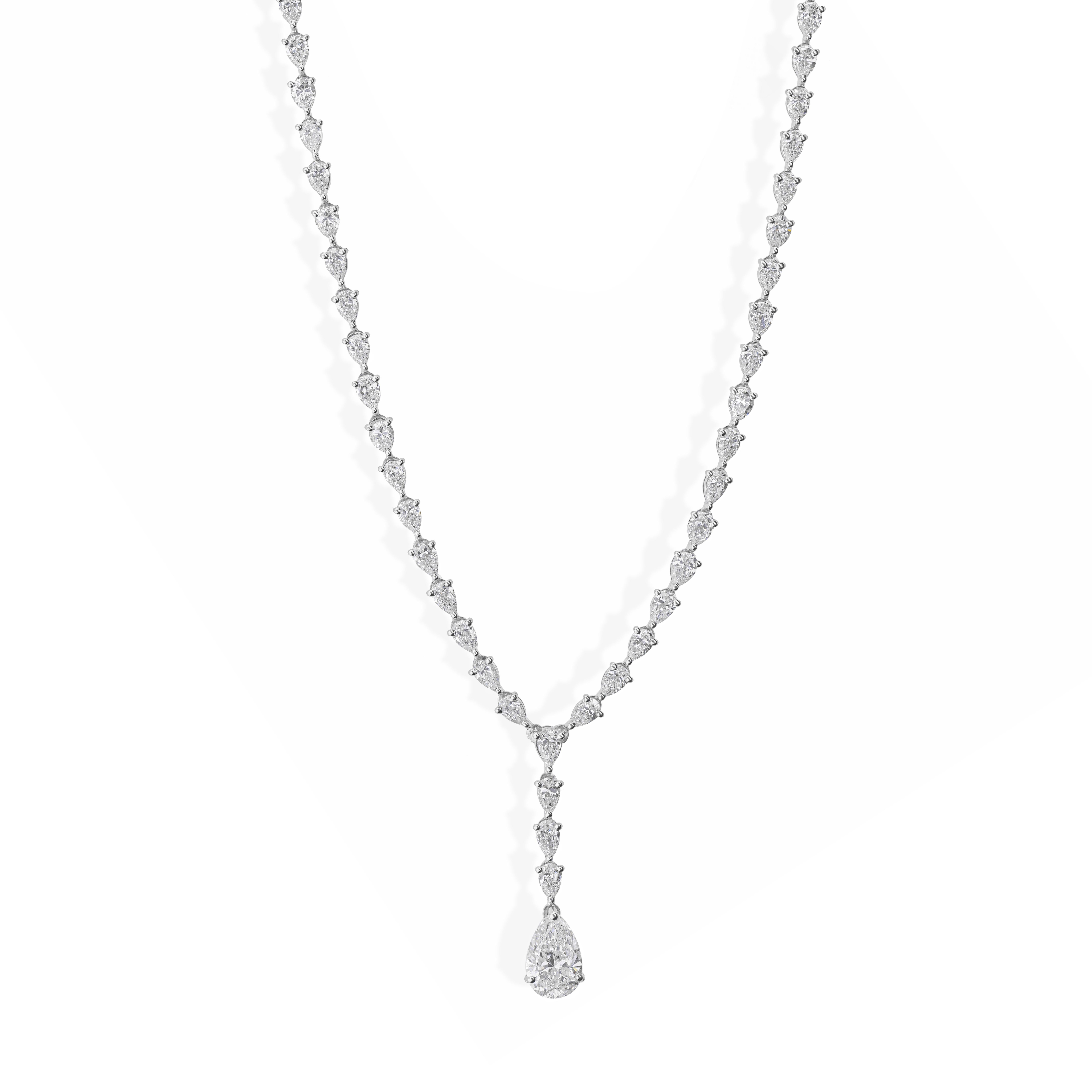 Moderno Gioielleria SI/HI 7,27cts Diamante 18k Oro Bianco Solido Collana Y Regalo in vendita