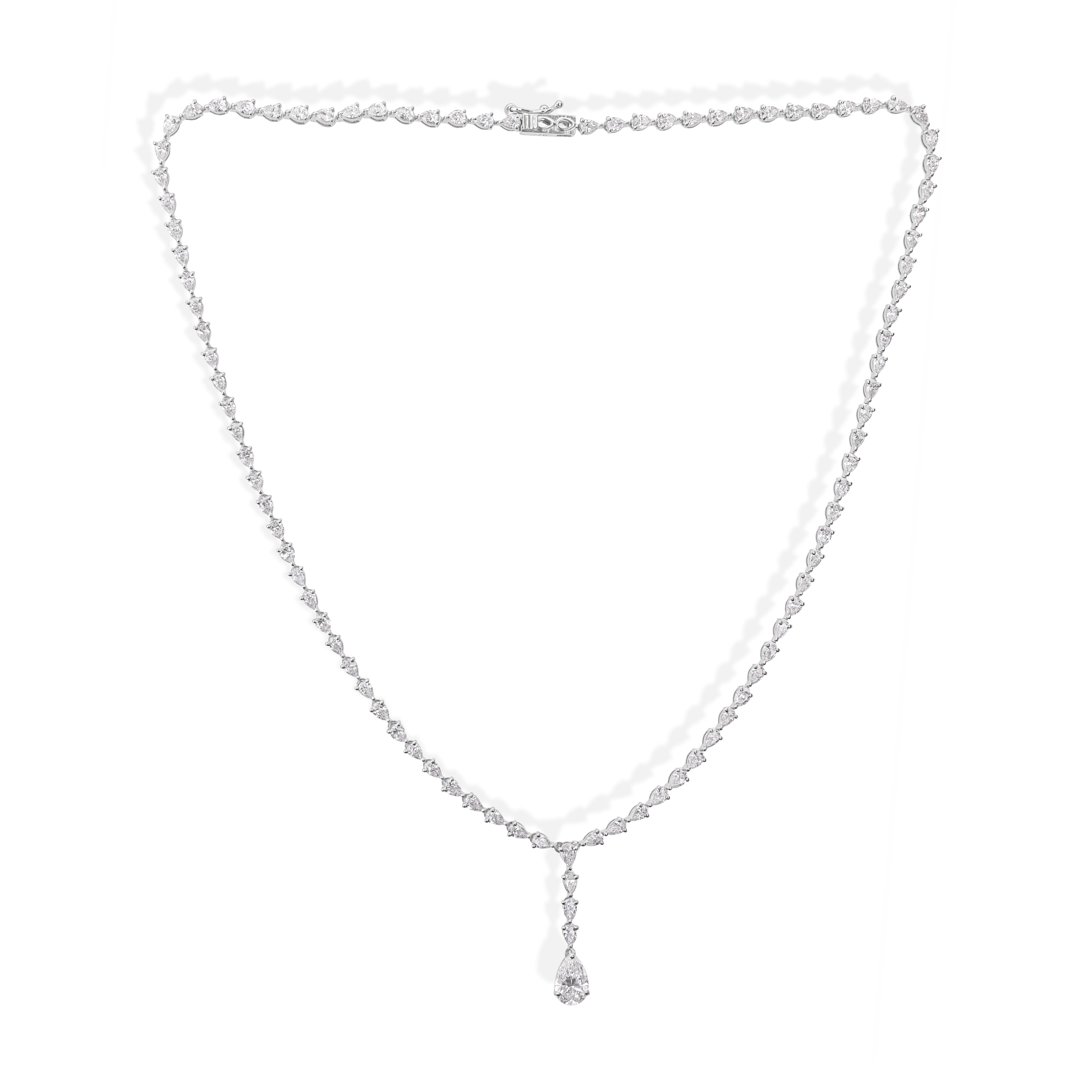 Gioielleria SI/HI 7,27cts Diamante 18k Oro Bianco Solido Collana Y Regalo In condizioni Nuovo in vendita a Diera, Dubai