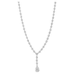 Gioielleria SI/HI 7,27cts Diamante 18k Oro Bianco Solido Collana Y Regalo