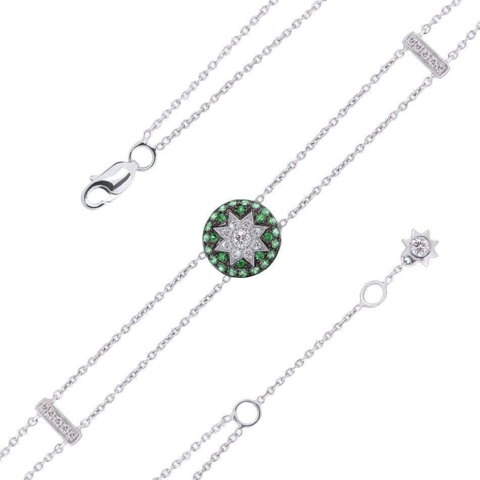 Bracelet White Gold 14 K (Also Available in Black Diamond / Tsavorite and Pink Sapphire)
Size 19
Diamond 19-Round 57-0,14-4/6-
Blue Sapphire 6-Round-0,08 Т(5)/2-
Yellow Pink Sapphire 8-Round-0,11 1/2-
Sapphire 1-Round-0,07 1/2-
Ruby 4-Round-0,06