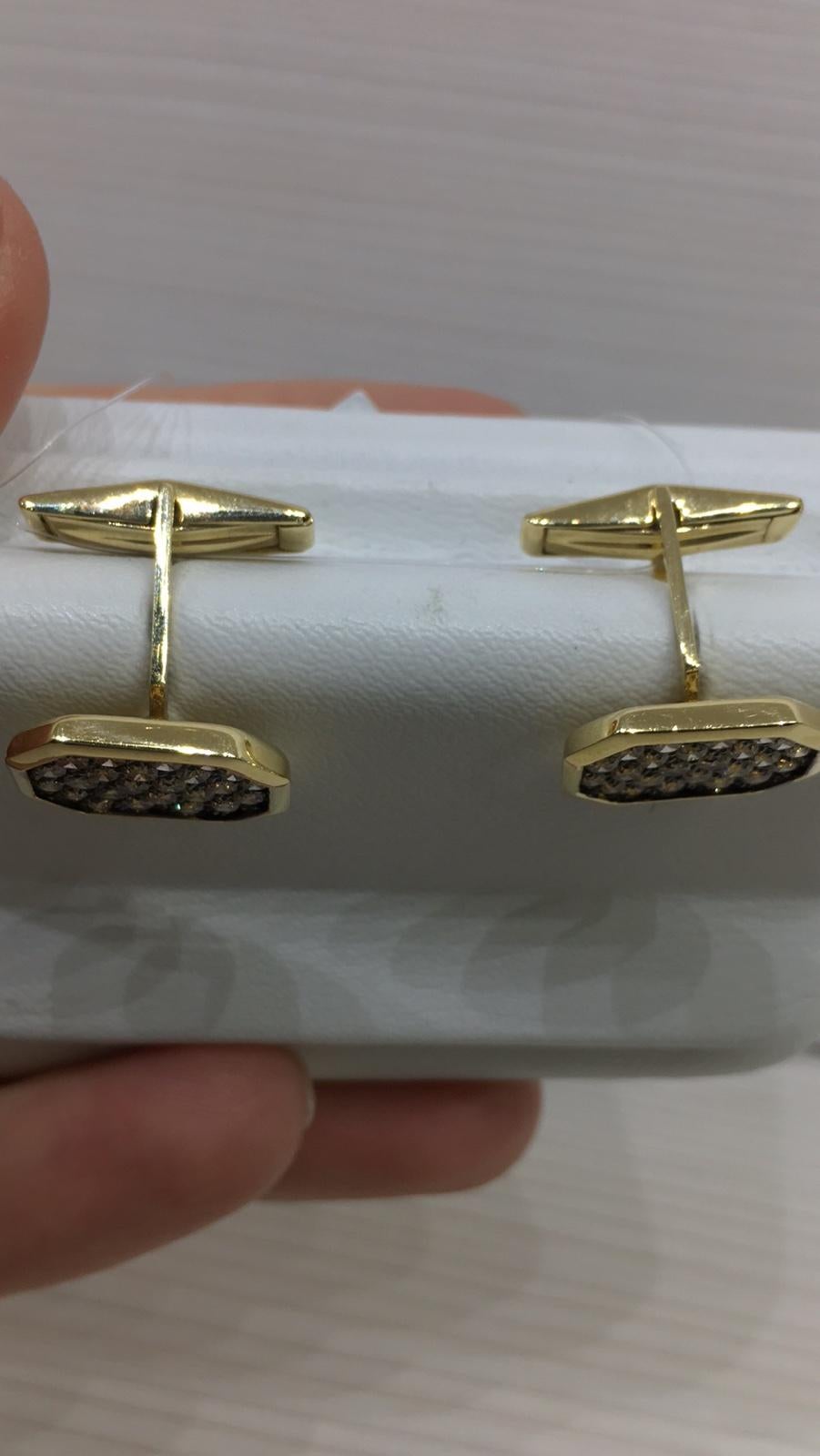 Men's Fine Jewelry Yellow Gold Statement Cufflinks For Sale