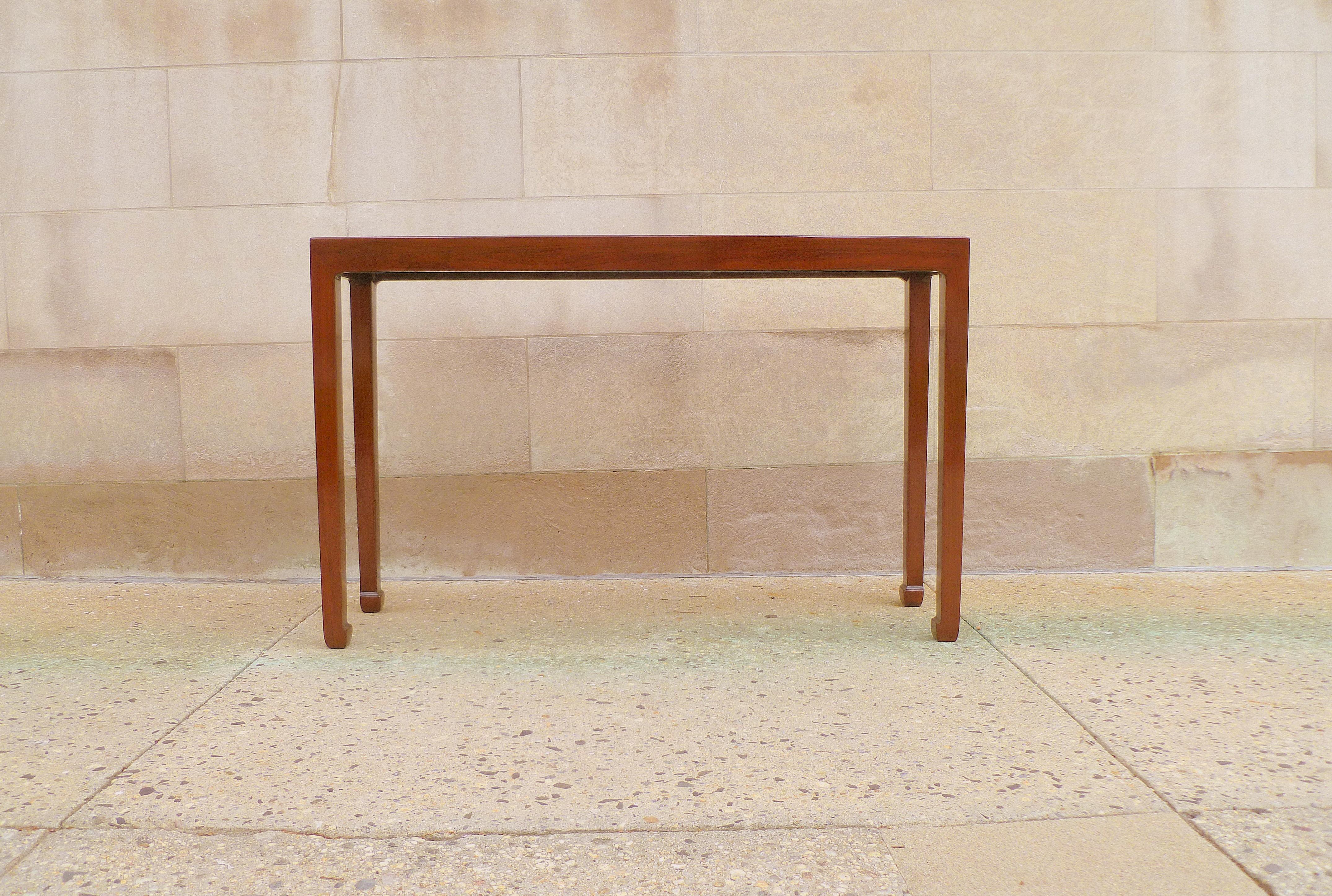 Fine and elegant jumu wood console table, simple lines and form. We carry fine quality furniture with elegant finished and has been appeared many times in 