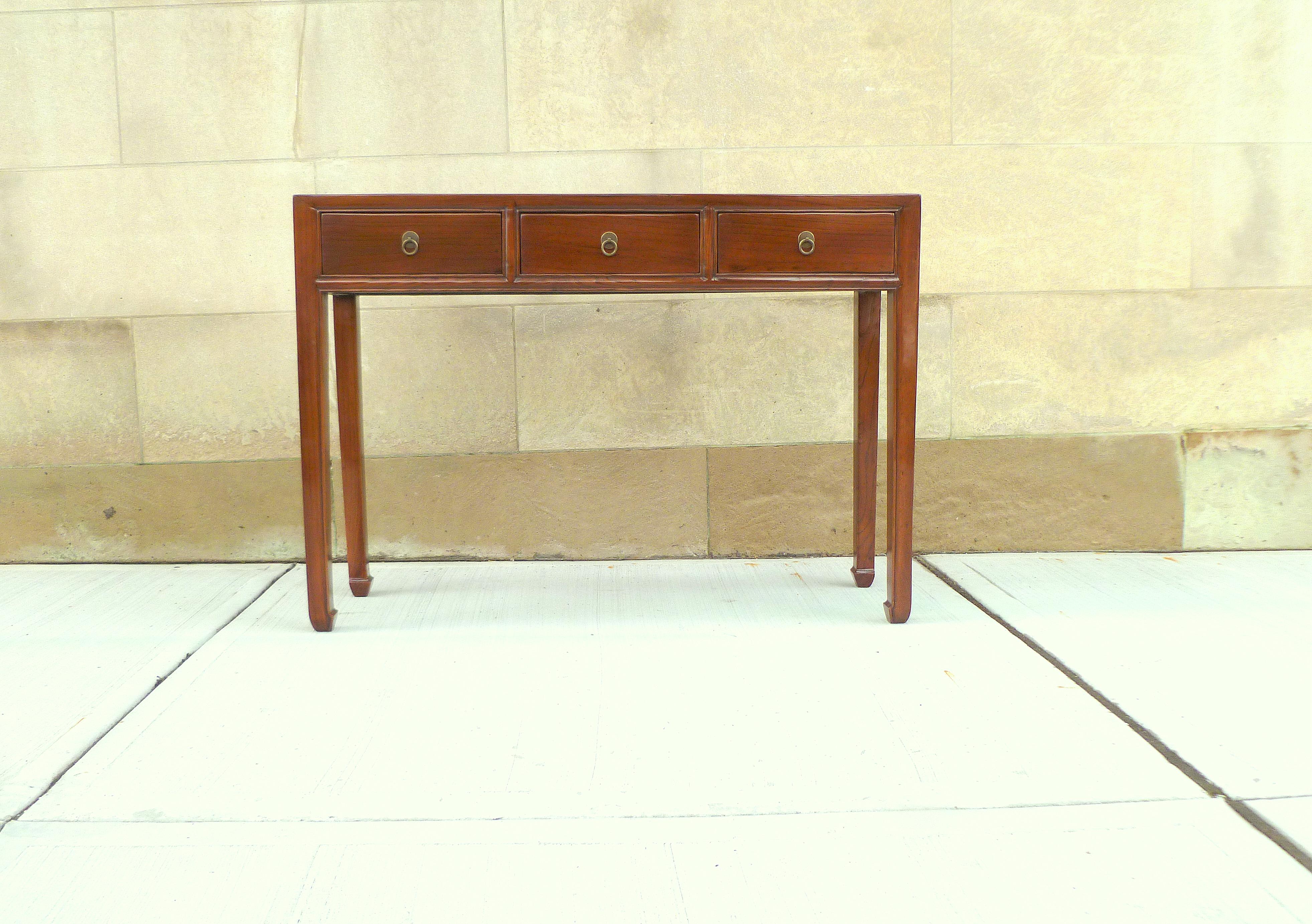 Fine jumu wood console table with four drawers. Simple and elegant console table, beautiful color. We carry fine quality furniture with elegant finished and has been appeared many times in 