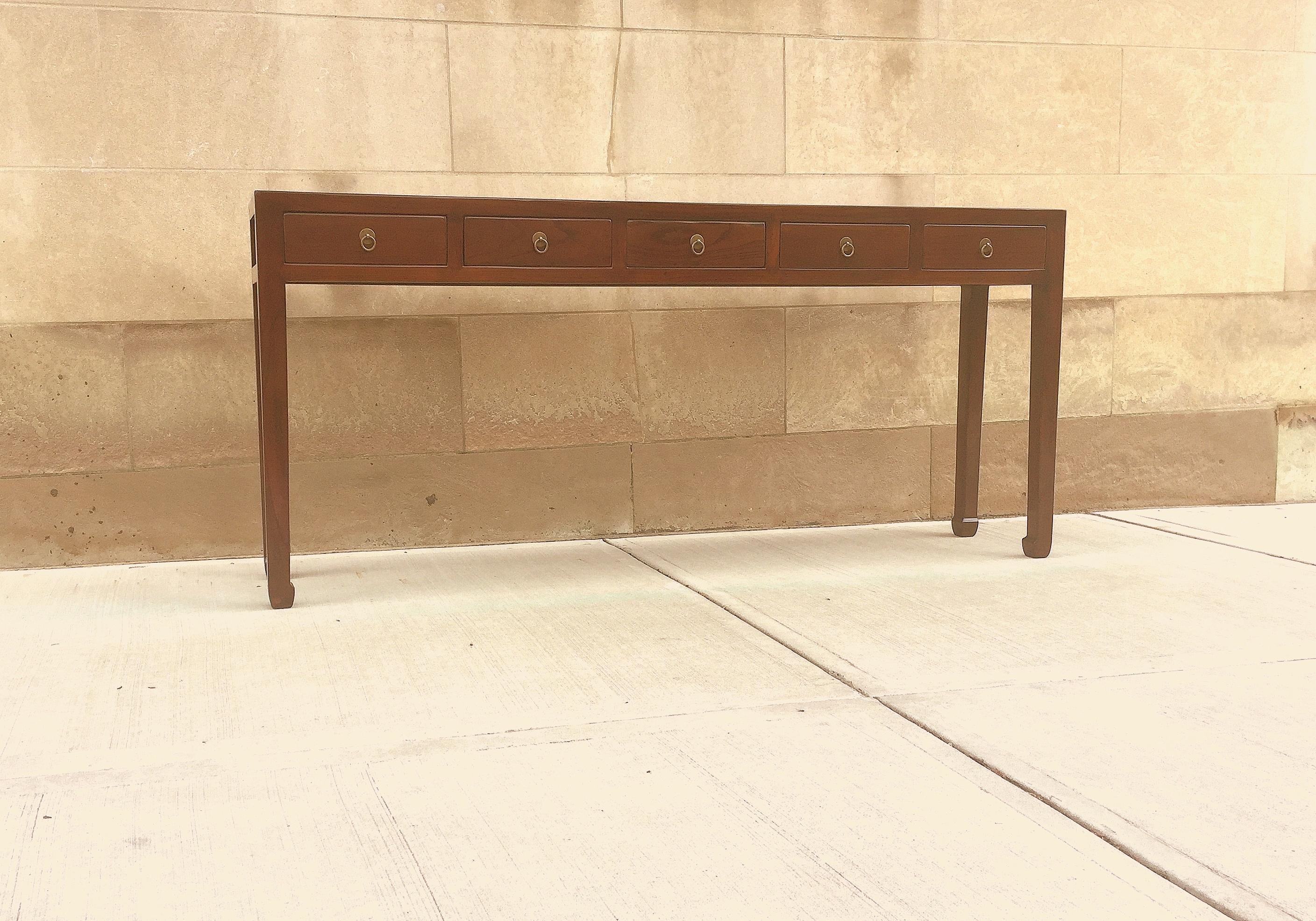 Polished Fine Jumu Console Table with Drawers