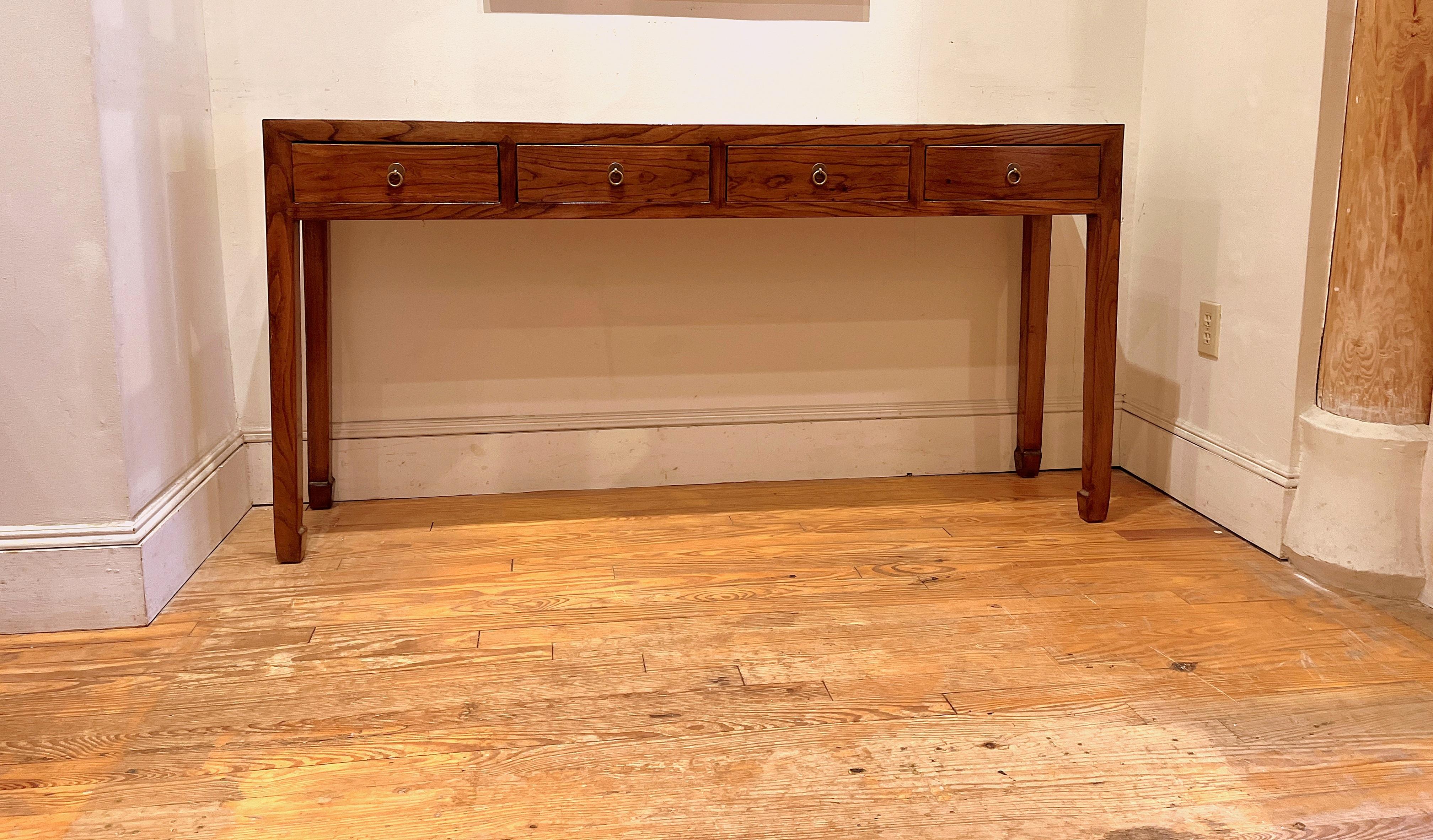 Polished Fine Jumu Console Table with Drawers For Sale