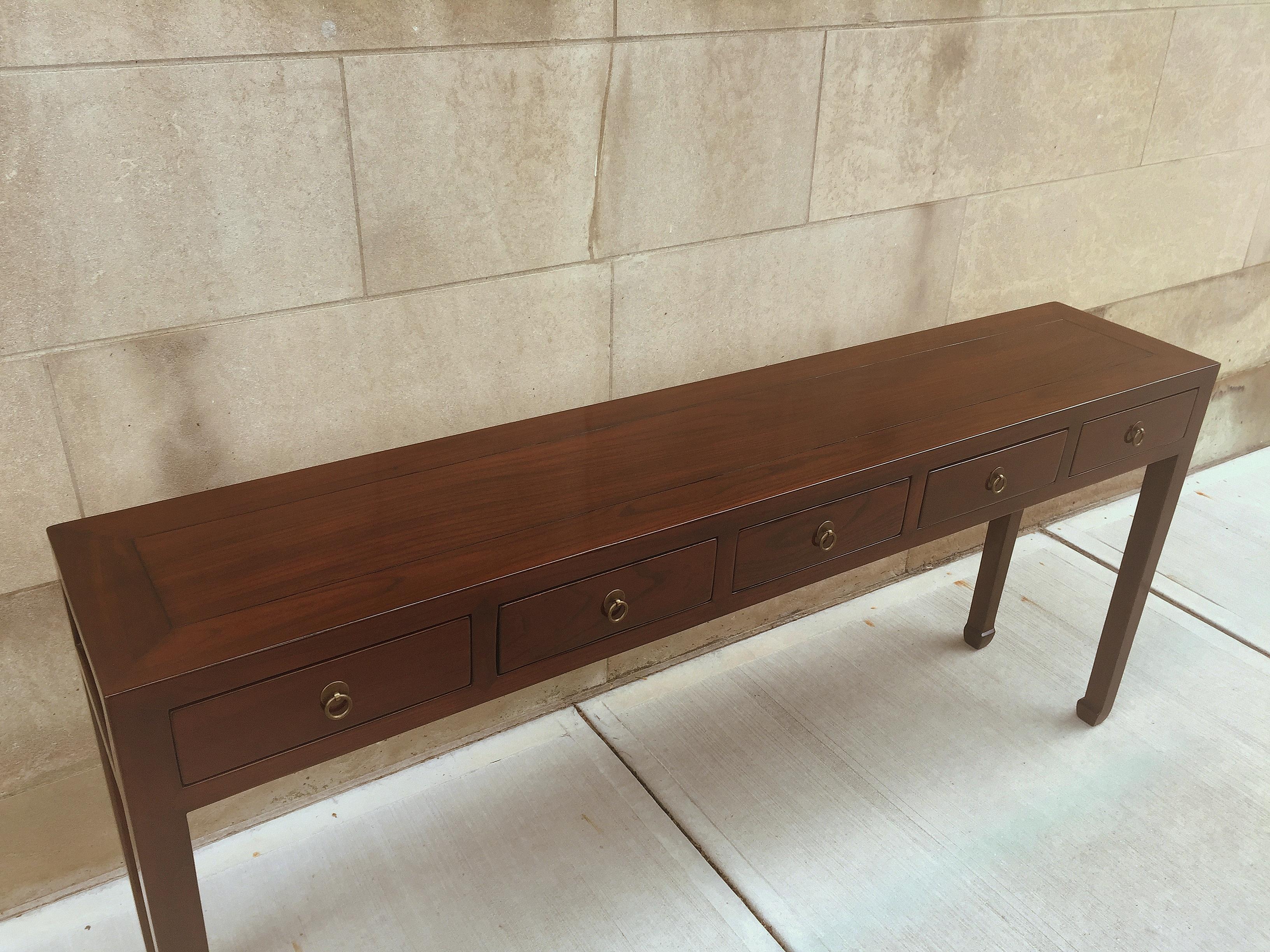 Wood Fine Jumu Console Table with Drawers