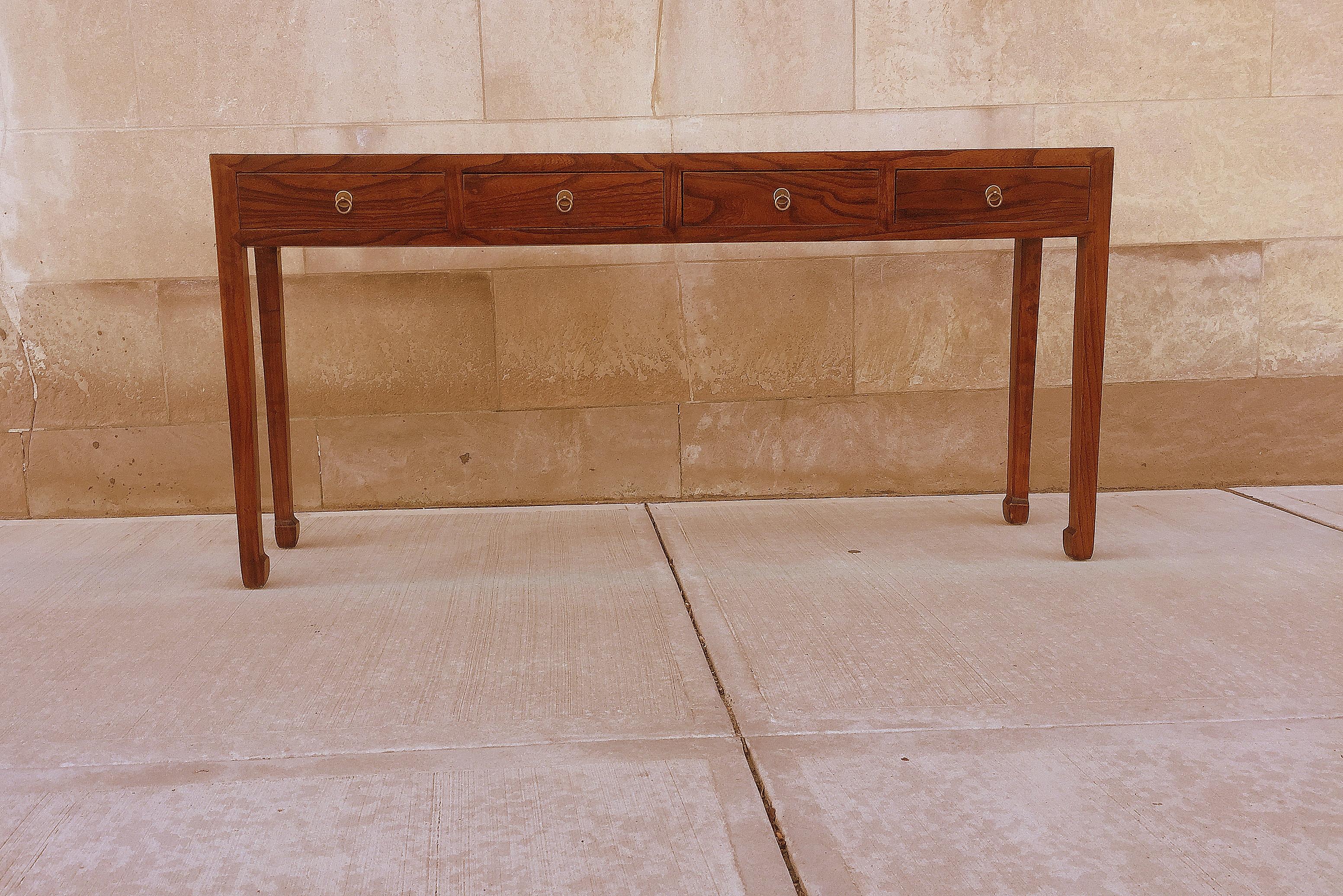 Wood Fine Jumu Console Table with Drawers