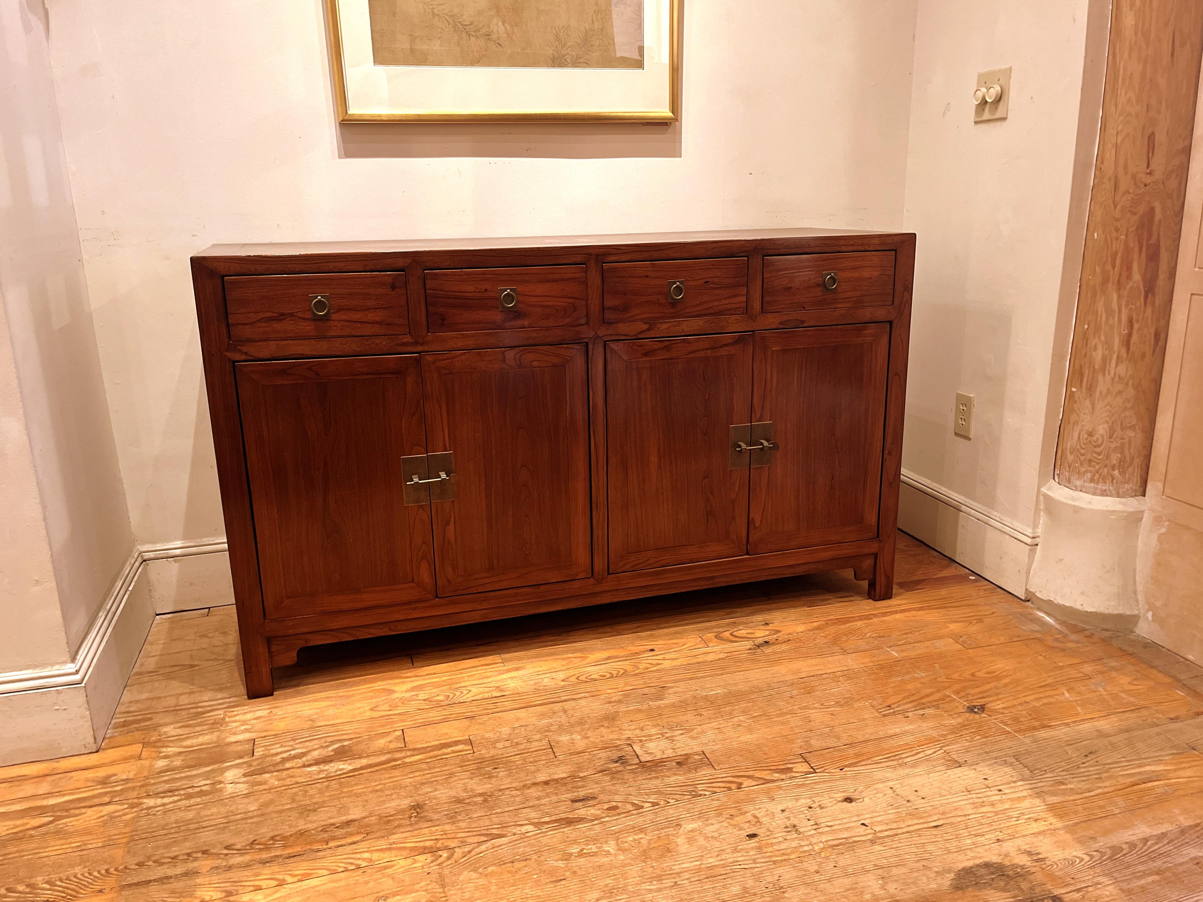 Fine Jumu Wood Sideboard In Excellent Condition For Sale In Greenwich, CT