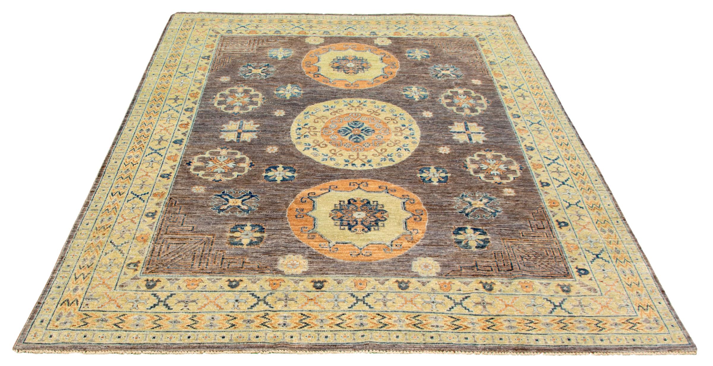 Vegetable Dyed Inviting Transitional Persian Oushak & Khotan Carpet - 8'x10'