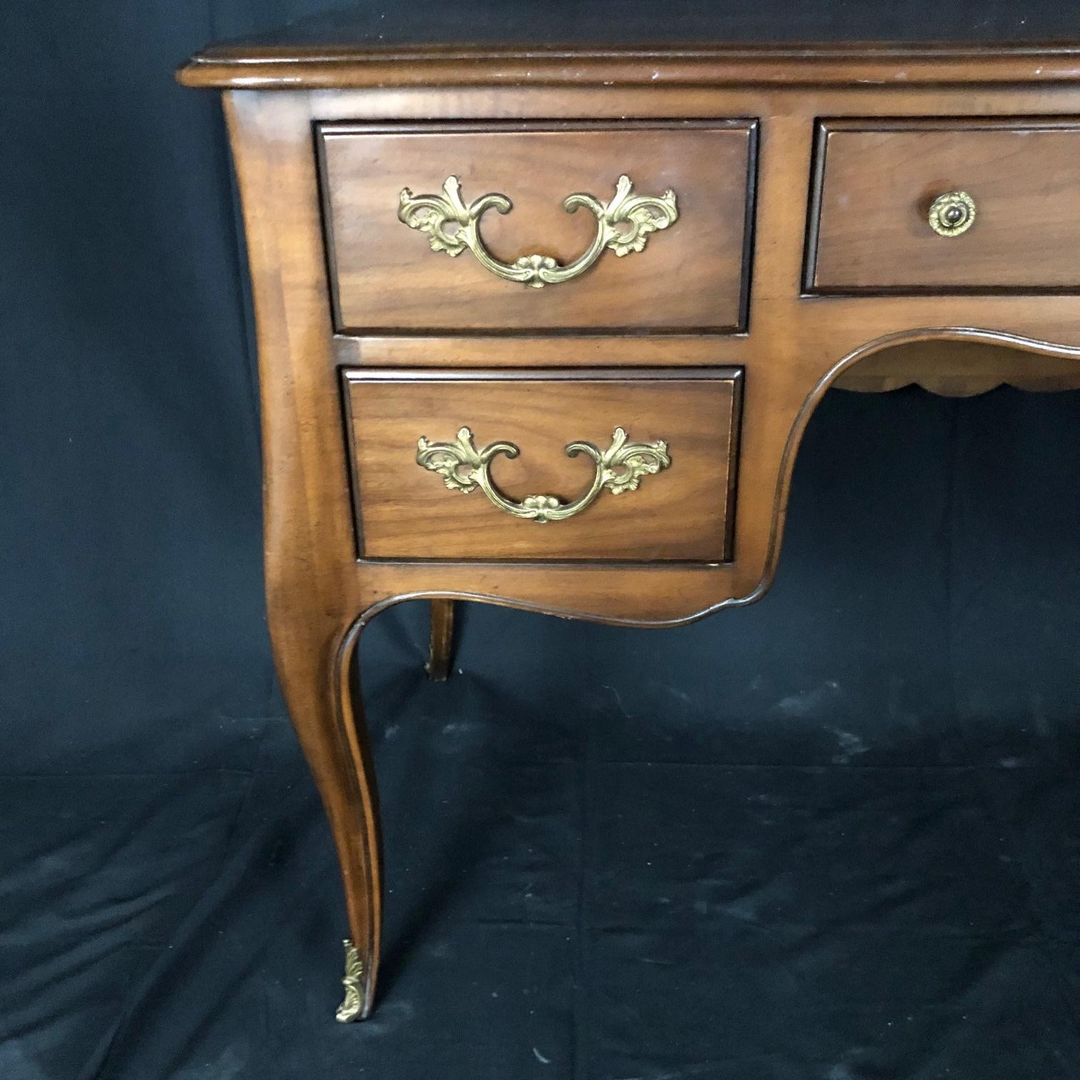 Walnut Fine Kindel Louis XV Style Gilt Mounted Desk