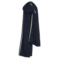 Leinenschal aus feinem Strick - Marineblau