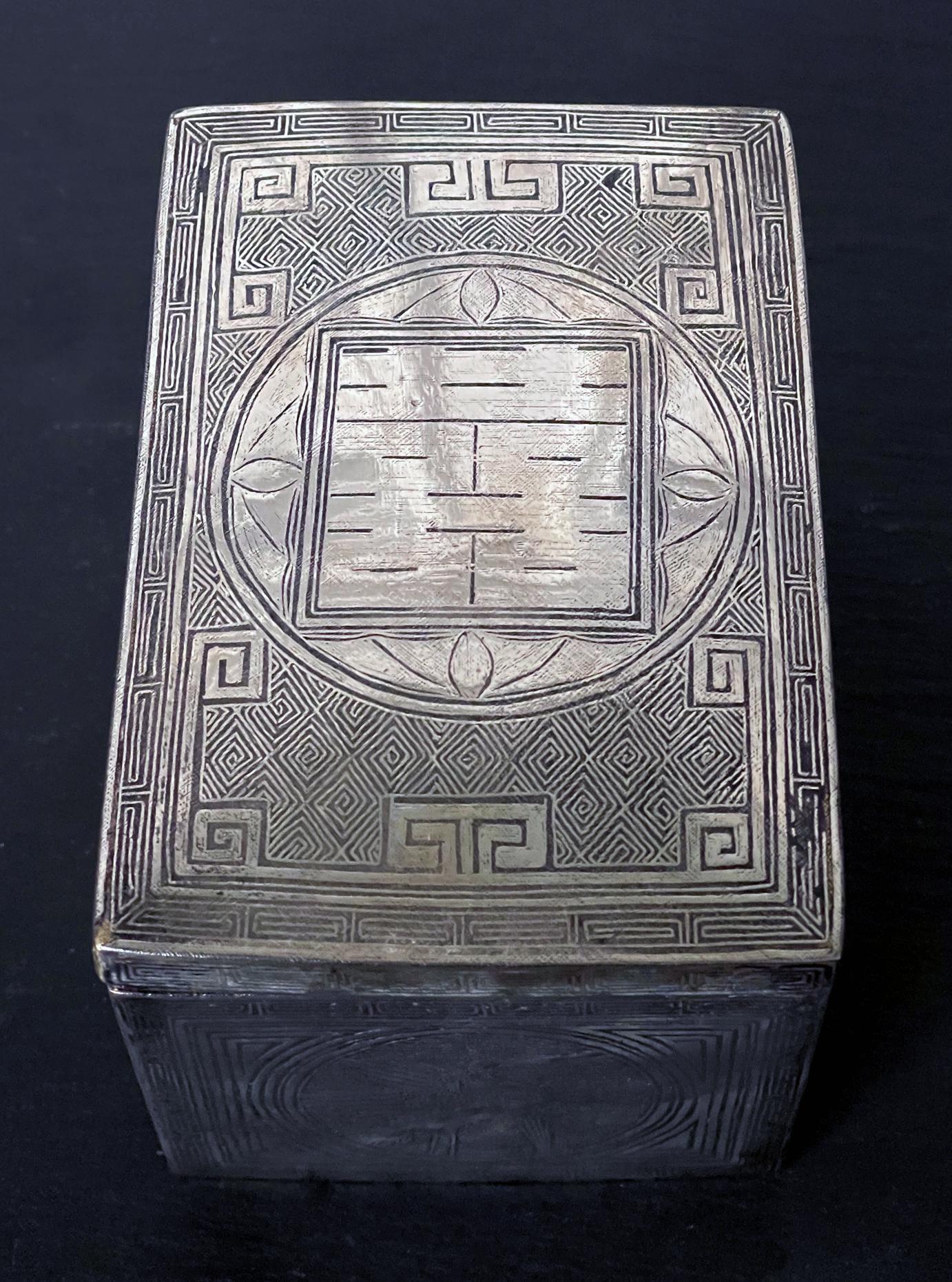 Fine Korean Iron Tobacco Box with Silver Inlay Joseon Dynasty For Sale 3