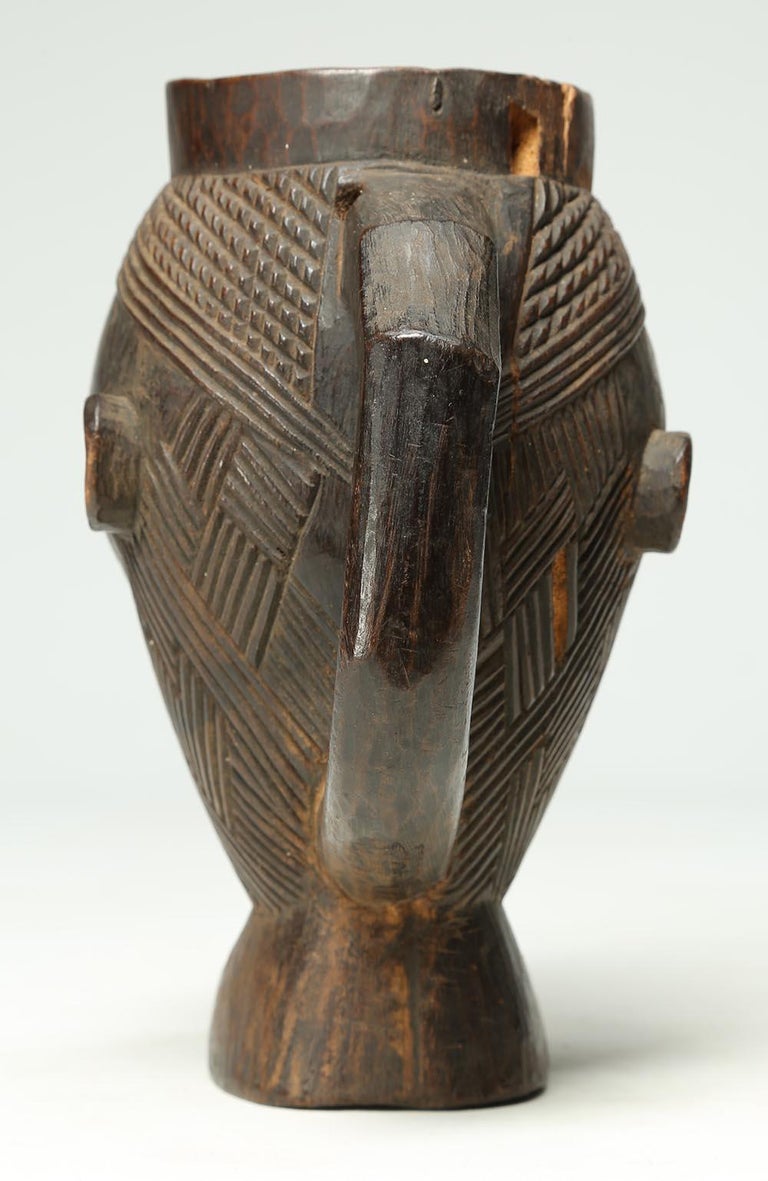 Fine Kuba Cup with Expressive Face on a Foot Early 20th Century African ...