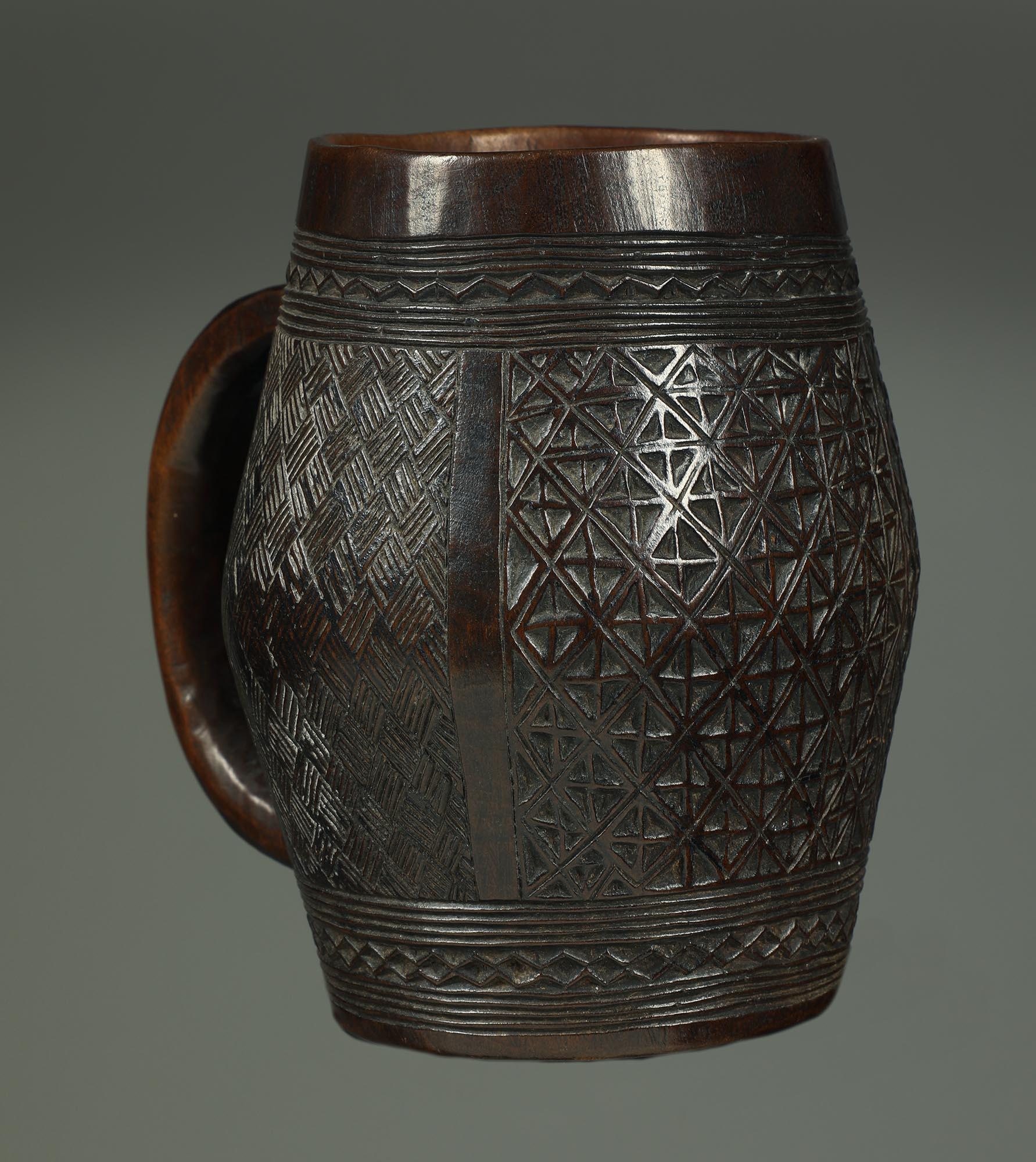 Tribal Fine Kuba Cup with Incised Textile Designs, early 20th century Central Africa  For Sale