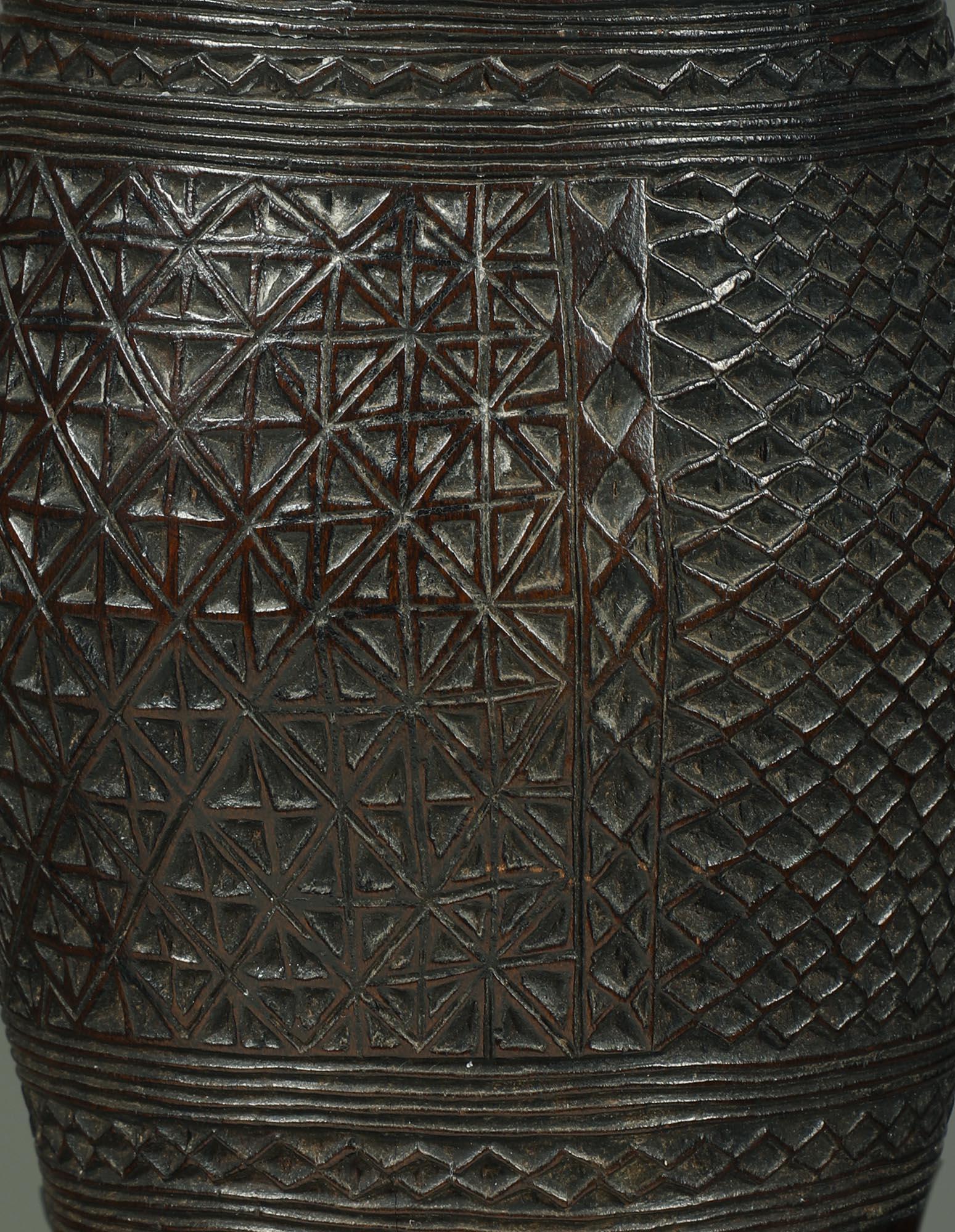 Hand-Carved Fine Kuba Cup with Incised Textile Designs, early 20th century Central Africa  For Sale