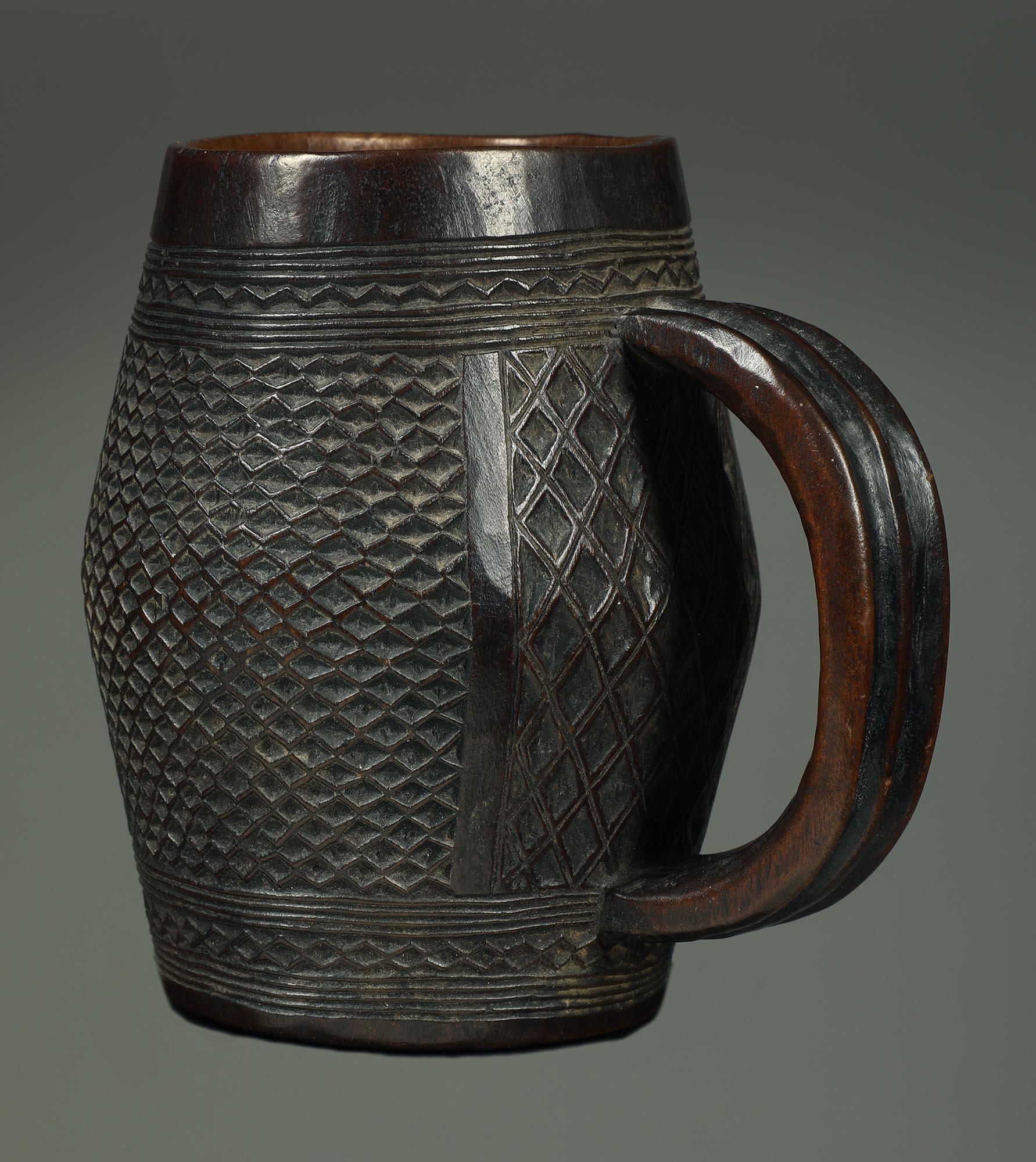 Wood Fine Kuba Cup with Incised Textile Designs, early 20th century Central Africa  For Sale
