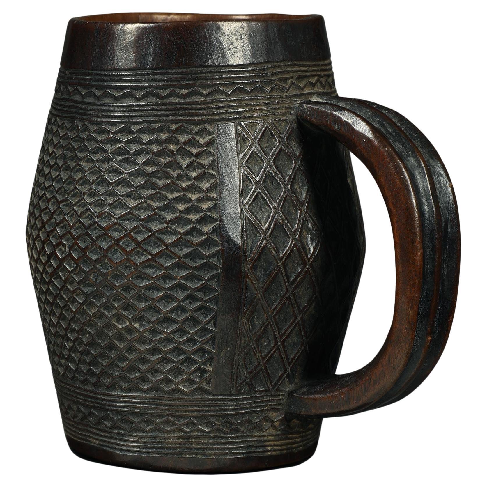 Fine Kuba Cup with Incised Textile Designs, early 20th century Central Africa  For Sale