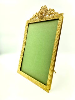 Fine Large Antique 19th Century French Gilt Bronze Love Trophies Picture Frame