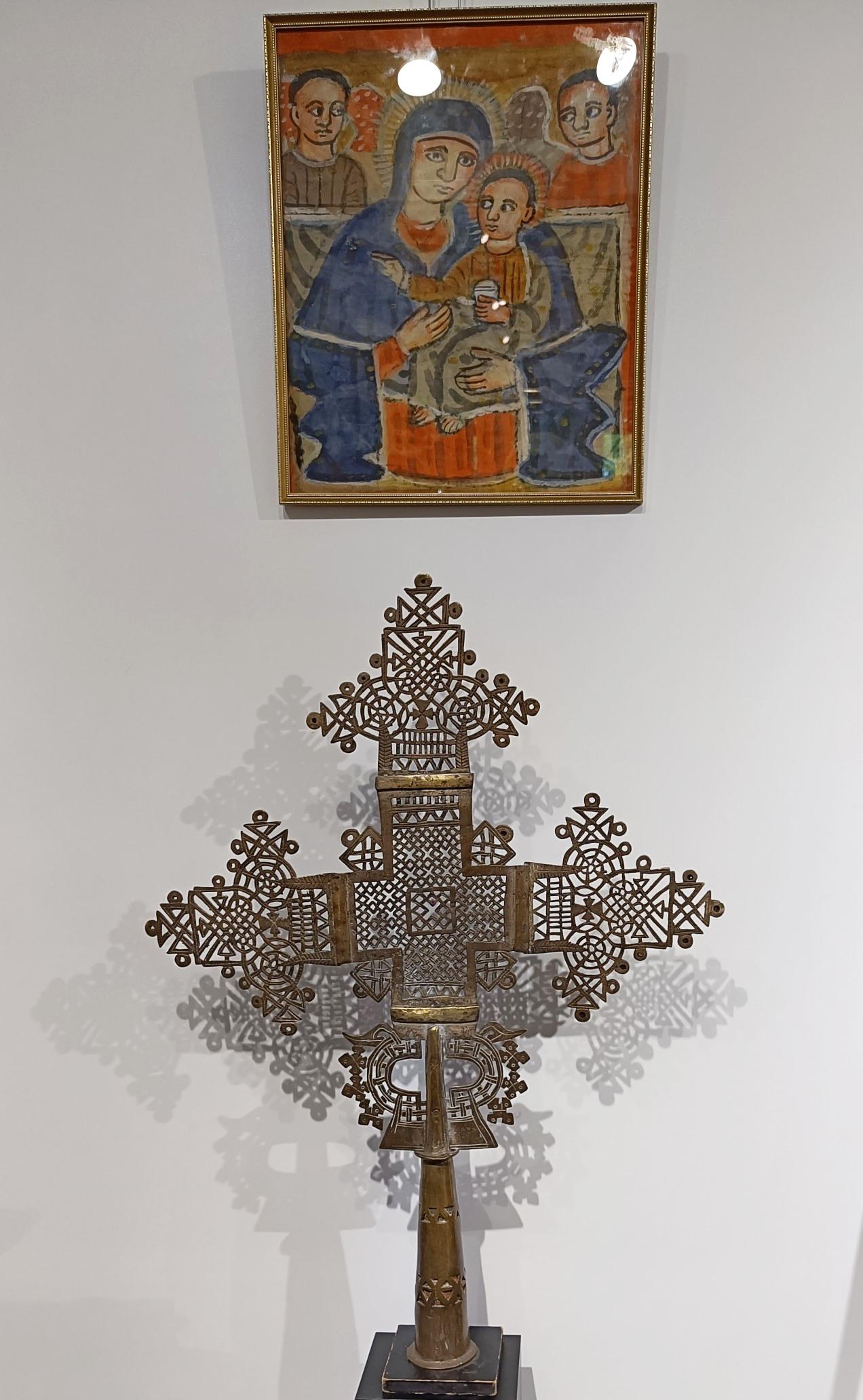 Fine large Antique Ethiopian Coptic Cross Christian Folk Art African In Good Condition In London, GB